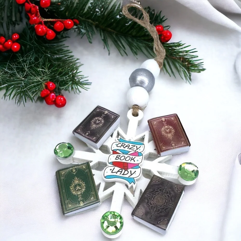 Crazy Book Lady Christmas Ornament: A Whimsical Tribute to Book Lovers! Handmade